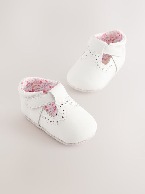 Dsiney Kidz - White Leather Baby T-Bar Shoes (0-24mths) image 1