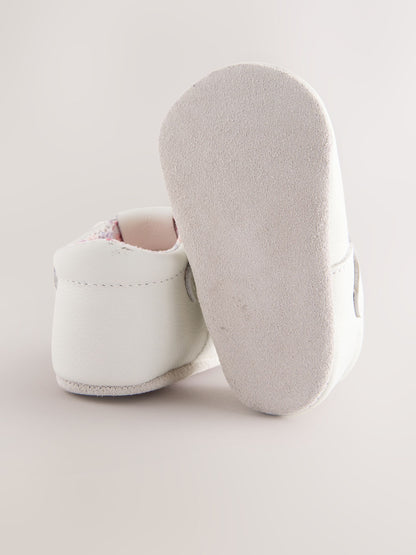 White Leather Baby T-Bar Shoes (0-24mths) image 5