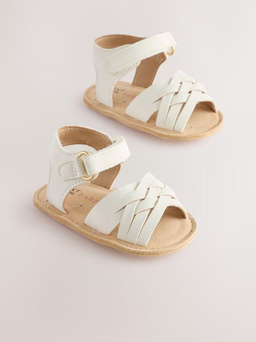White Baby Fisherman Sandals (0-24mths) image 1