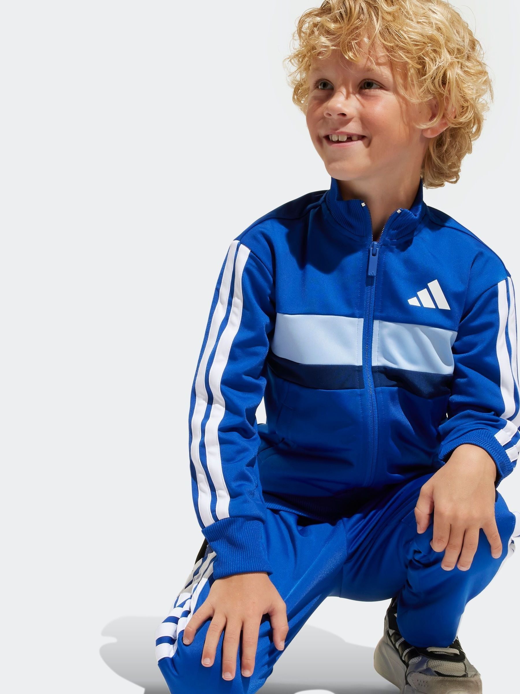 Dsiney Kidz - adidas Blue Essentials Tiberio 3-Stripes Little Kids Tracksuit image 5