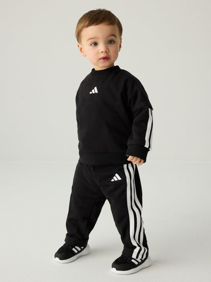 adidas Black Essentials Infant Kids Joggers Set image 1