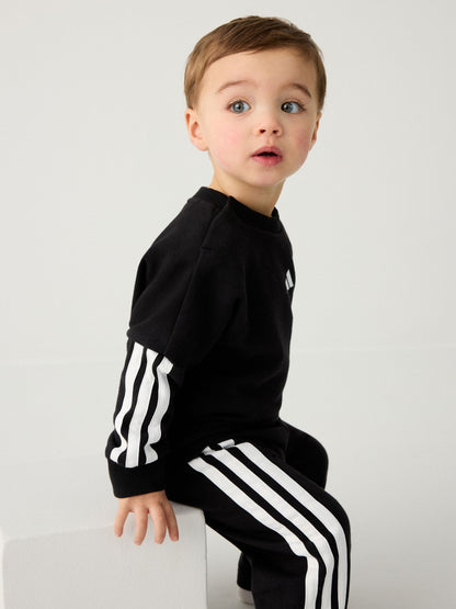 adidas Black Essentials Infant Kids Joggers Set image 4