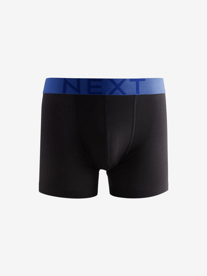 Dsiney Kidz - Black Bright Colour Waistband Trunk Cotton Rich Boxers 5 Pack image 2