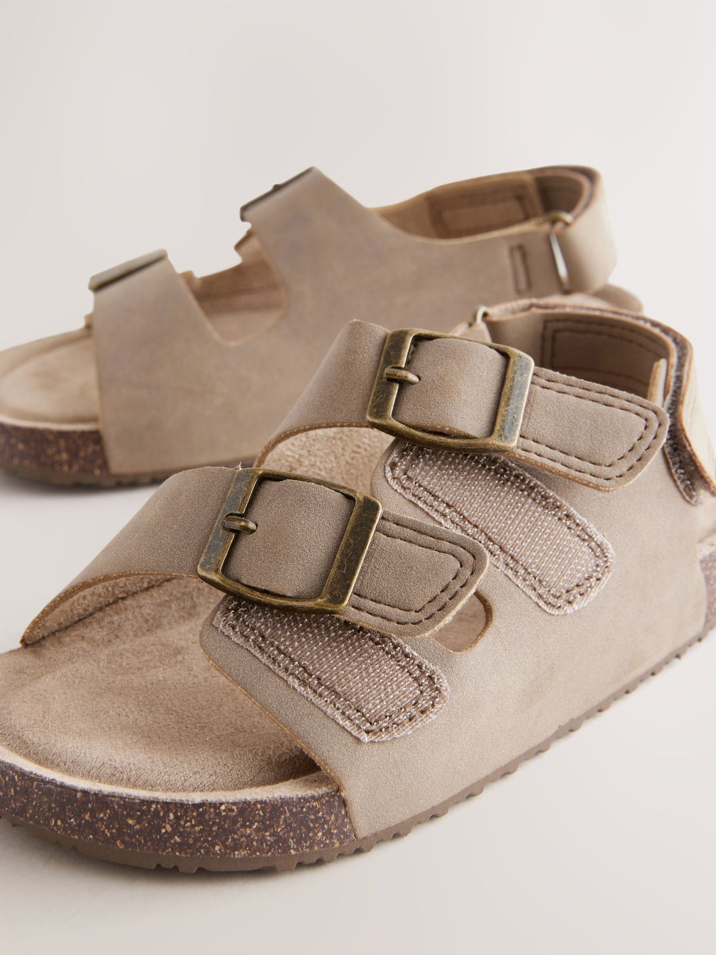 Neutral Standard Fit (F) Double Buckle Cushioned Footbed Sandals image 6