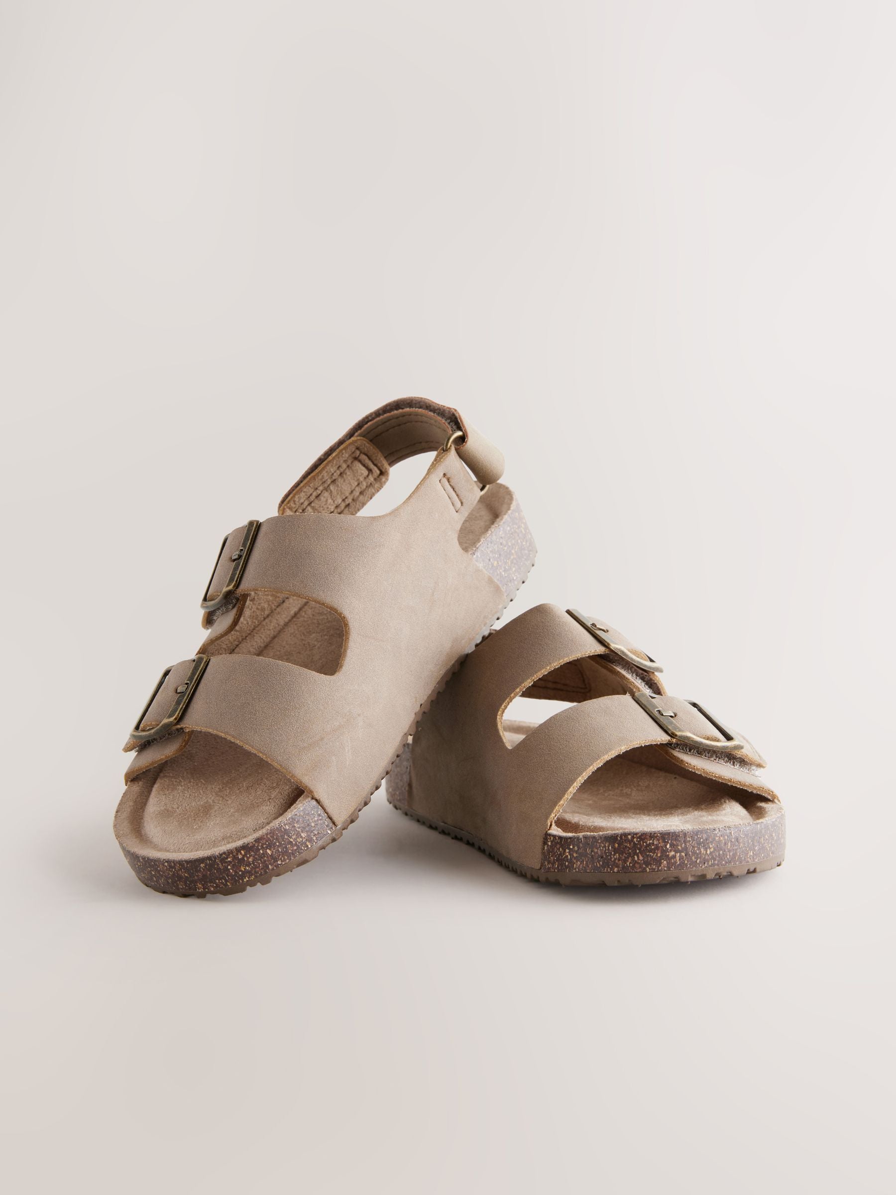 Neutral Standard Fit (F) Double Buckle Cushioned Footbed Sandals image 7