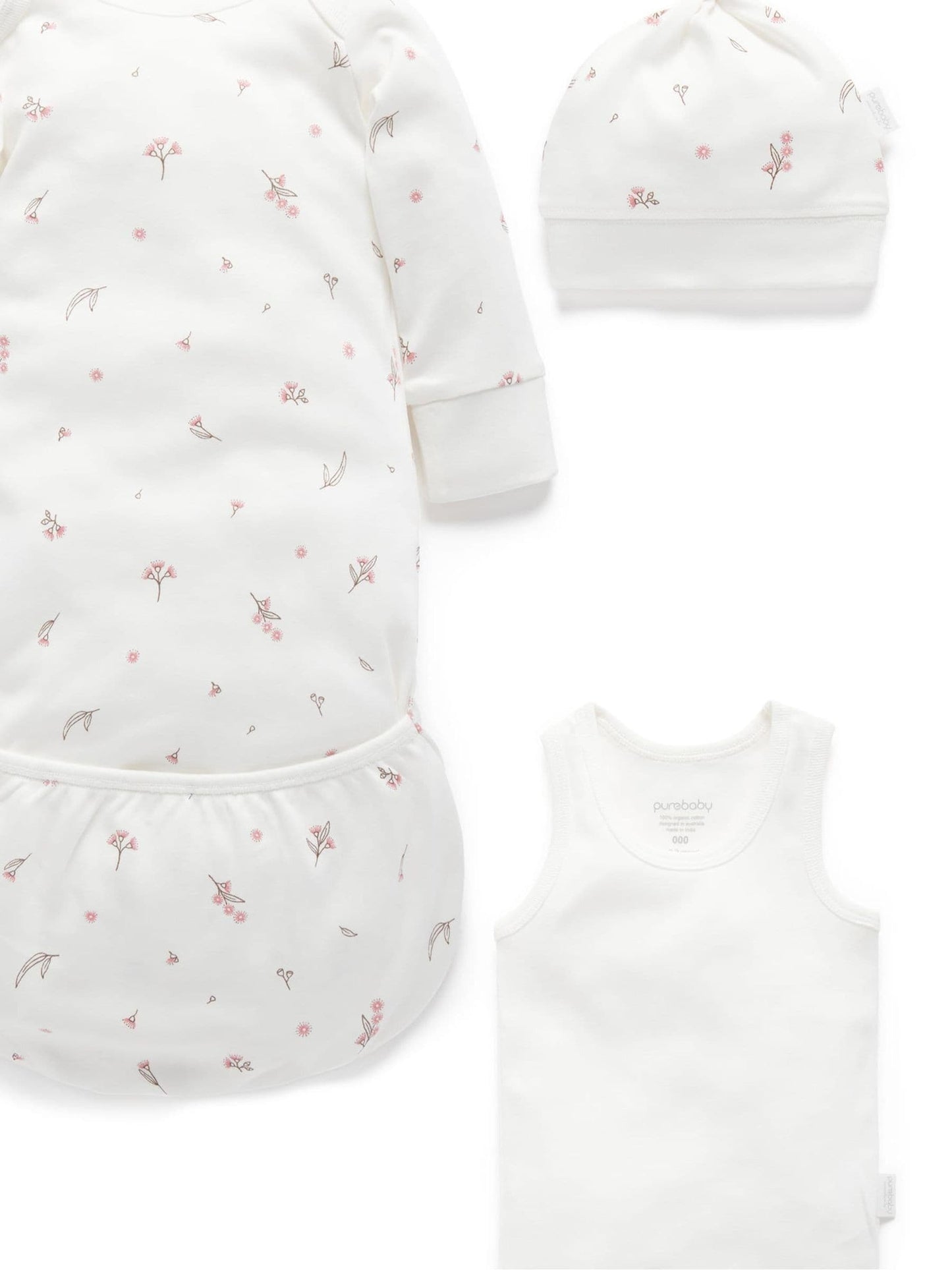 Purebaby Brown/White Newborn Essential Hospital Pack image 2