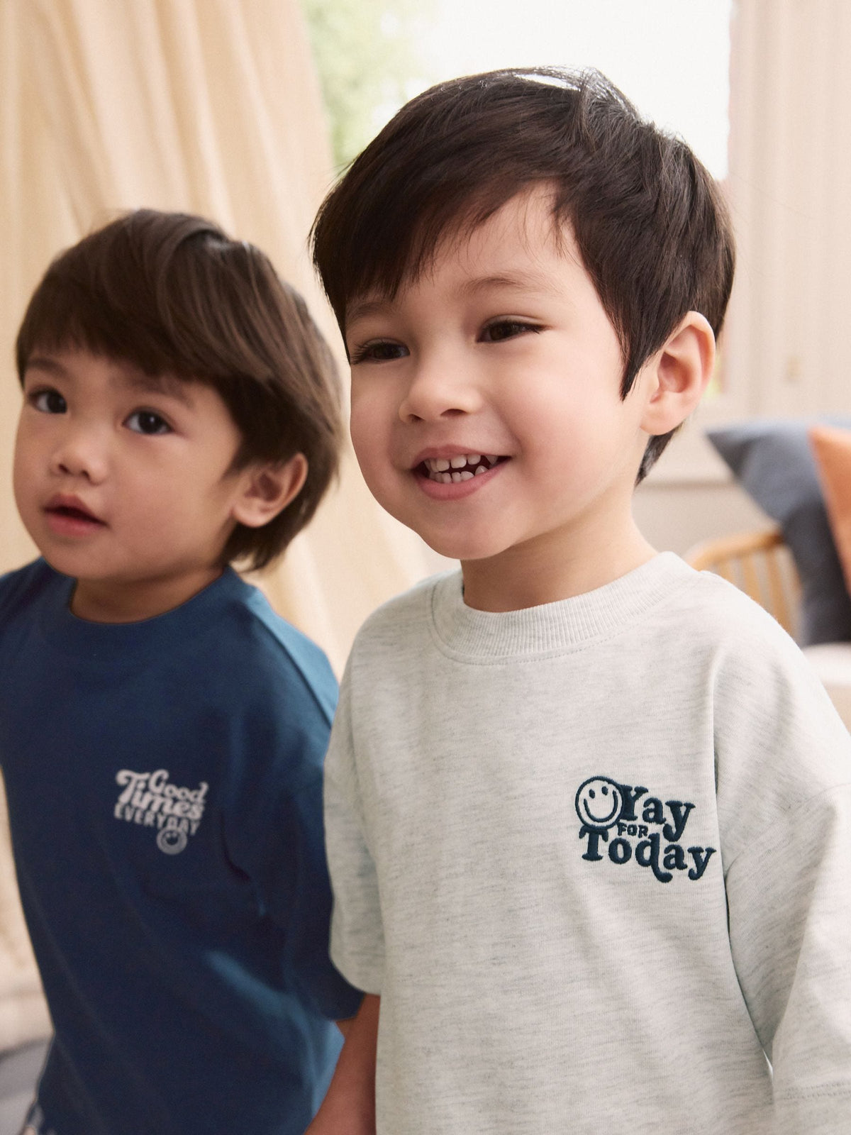 Blue/White Short Sleeve Long Pyjamas 2 Pack (9mths-12yrs) - image 2