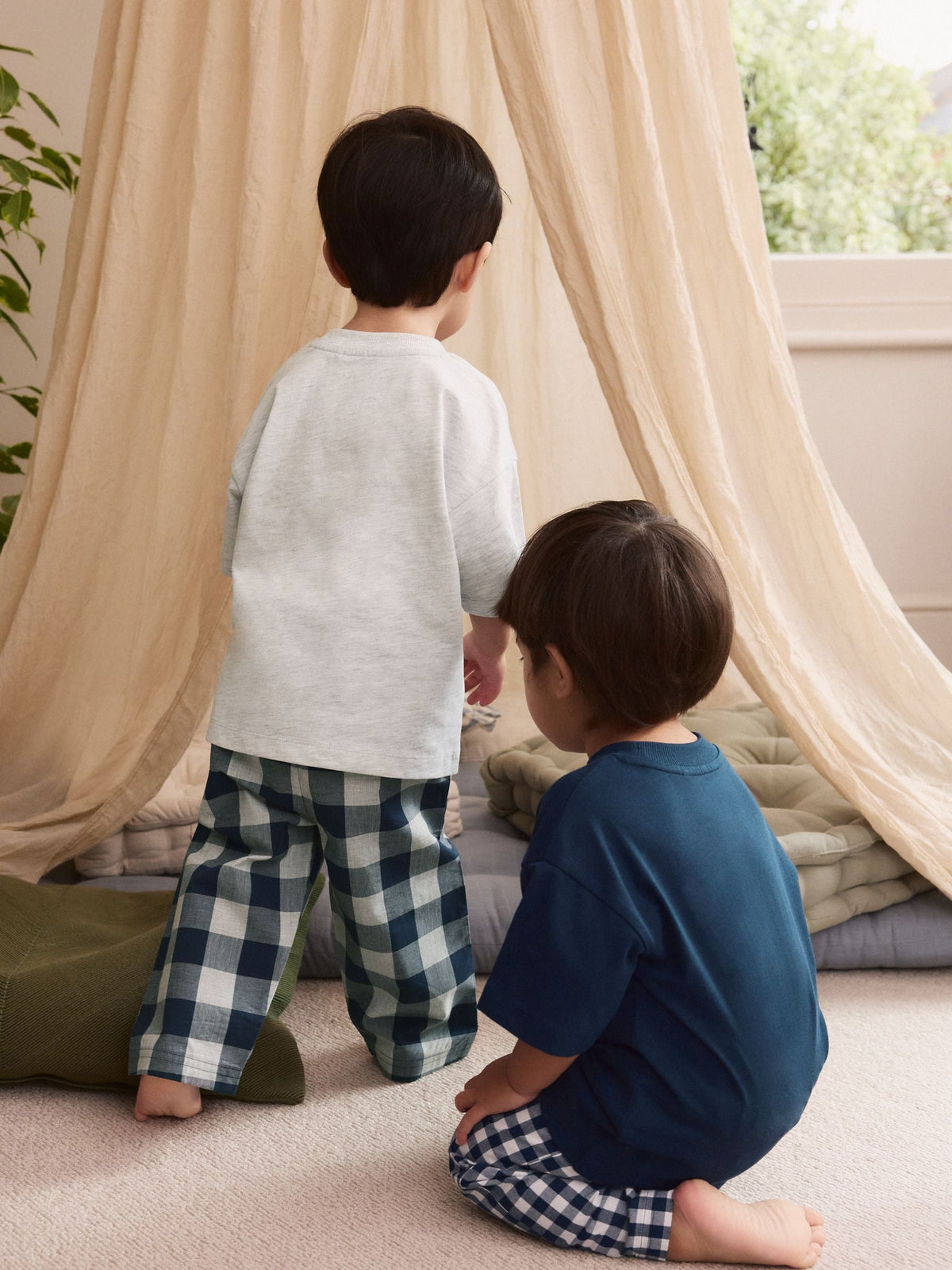 Blue/White Short Sleeve Long Pyjamas 2 Pack (9mths-12yrs) - image 3