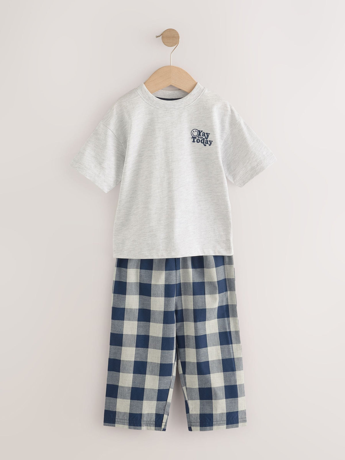 Blue/White Short Sleeve Long Pyjamas 2 Pack (9mths-12yrs) - image 5