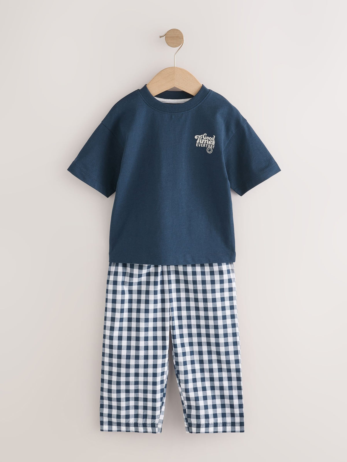 Blue/White Short Sleeve Long Pyjamas 2 Pack (9mths-12yrs) - image 7