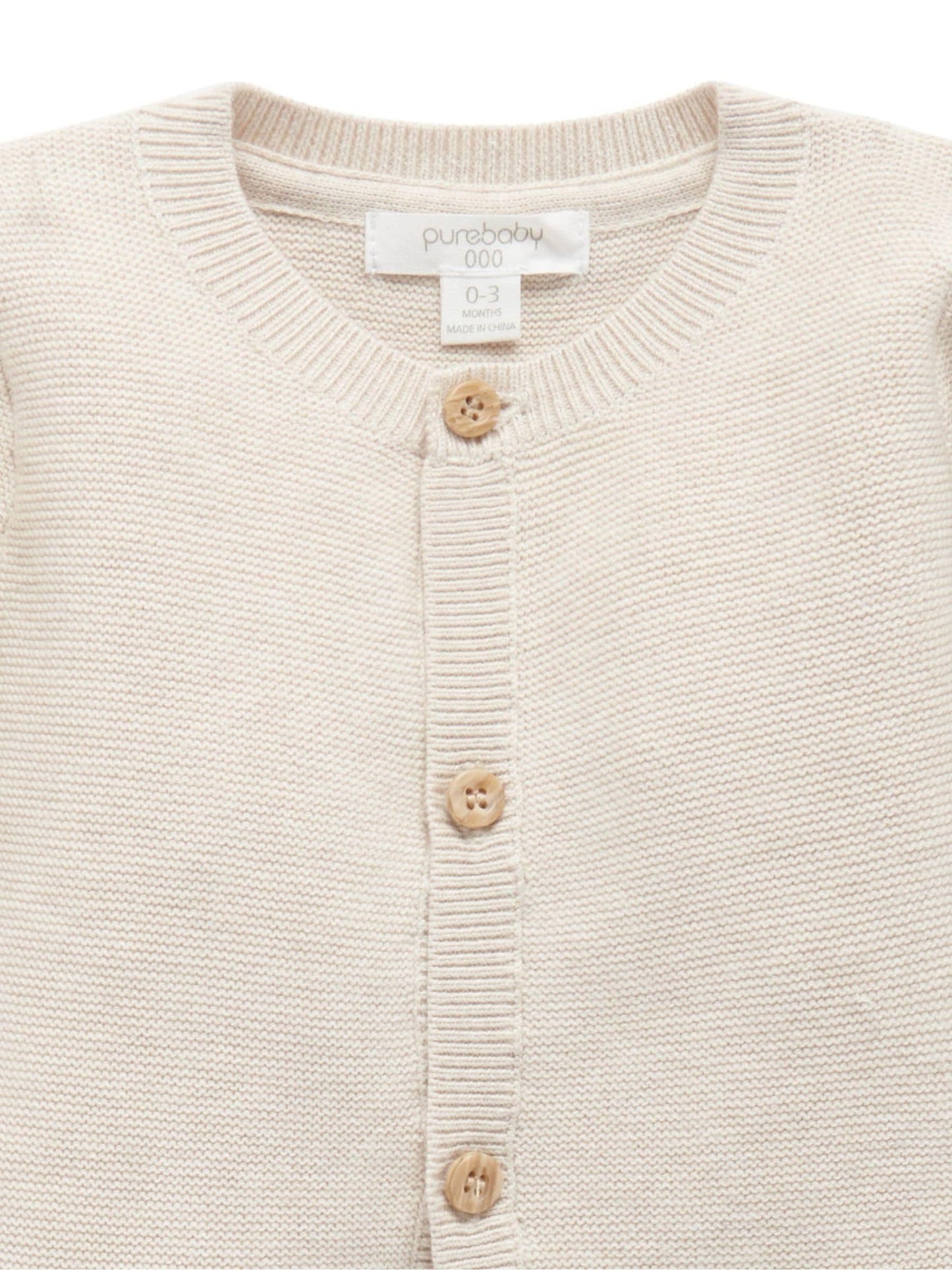 Dsiney Kidz - Purebaby Natural Textured Knit Cardigan image 3