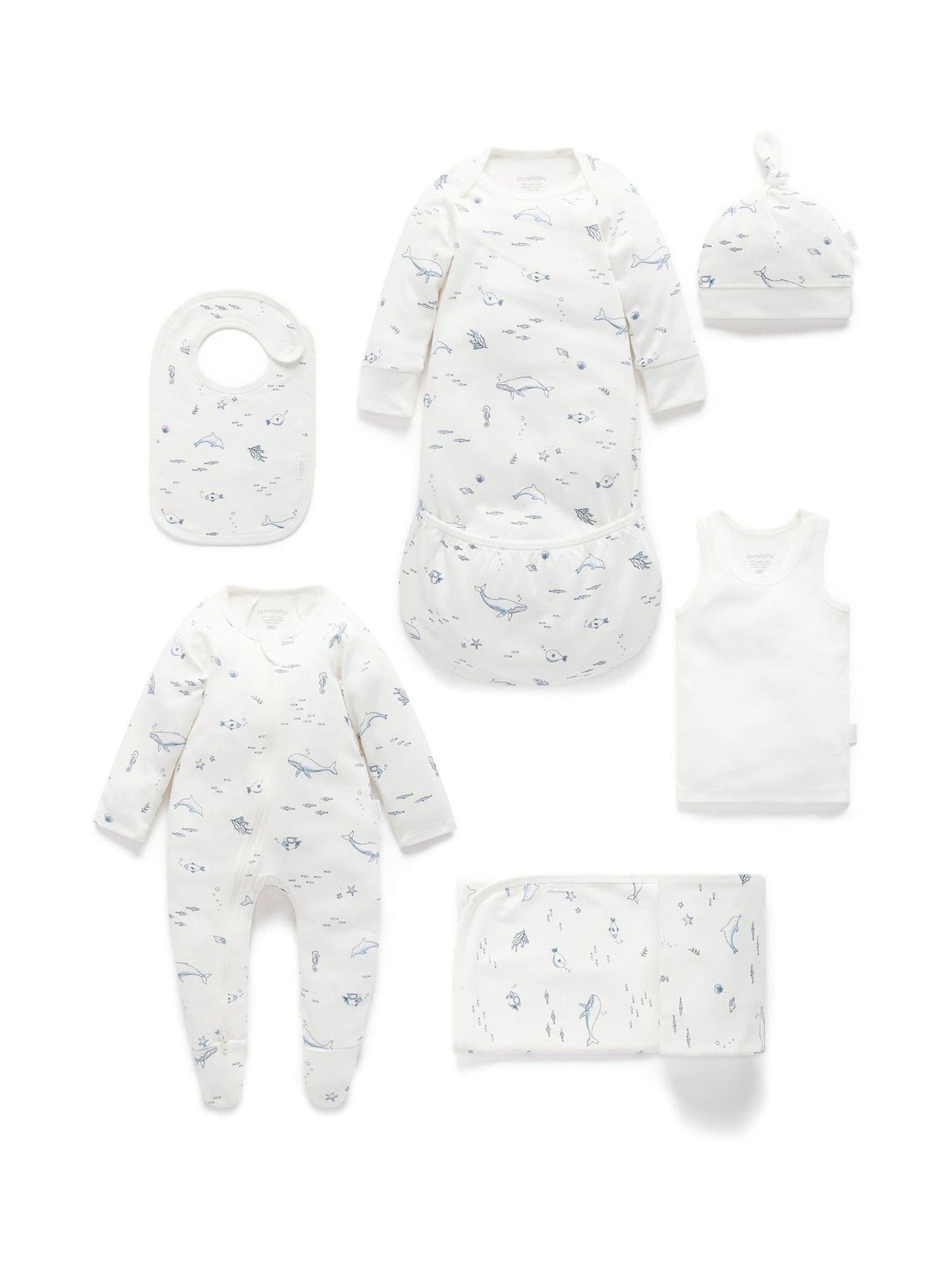 Purebaby White Chrome Newborn Essential Hospital Pack image 1