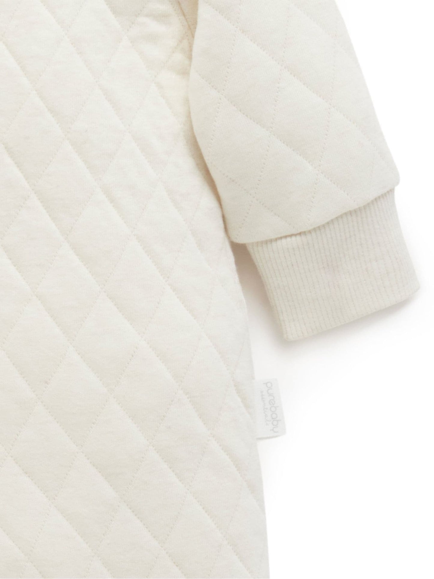 Purebaby Natural Cotton Quilted Zip Pramsuit image 3