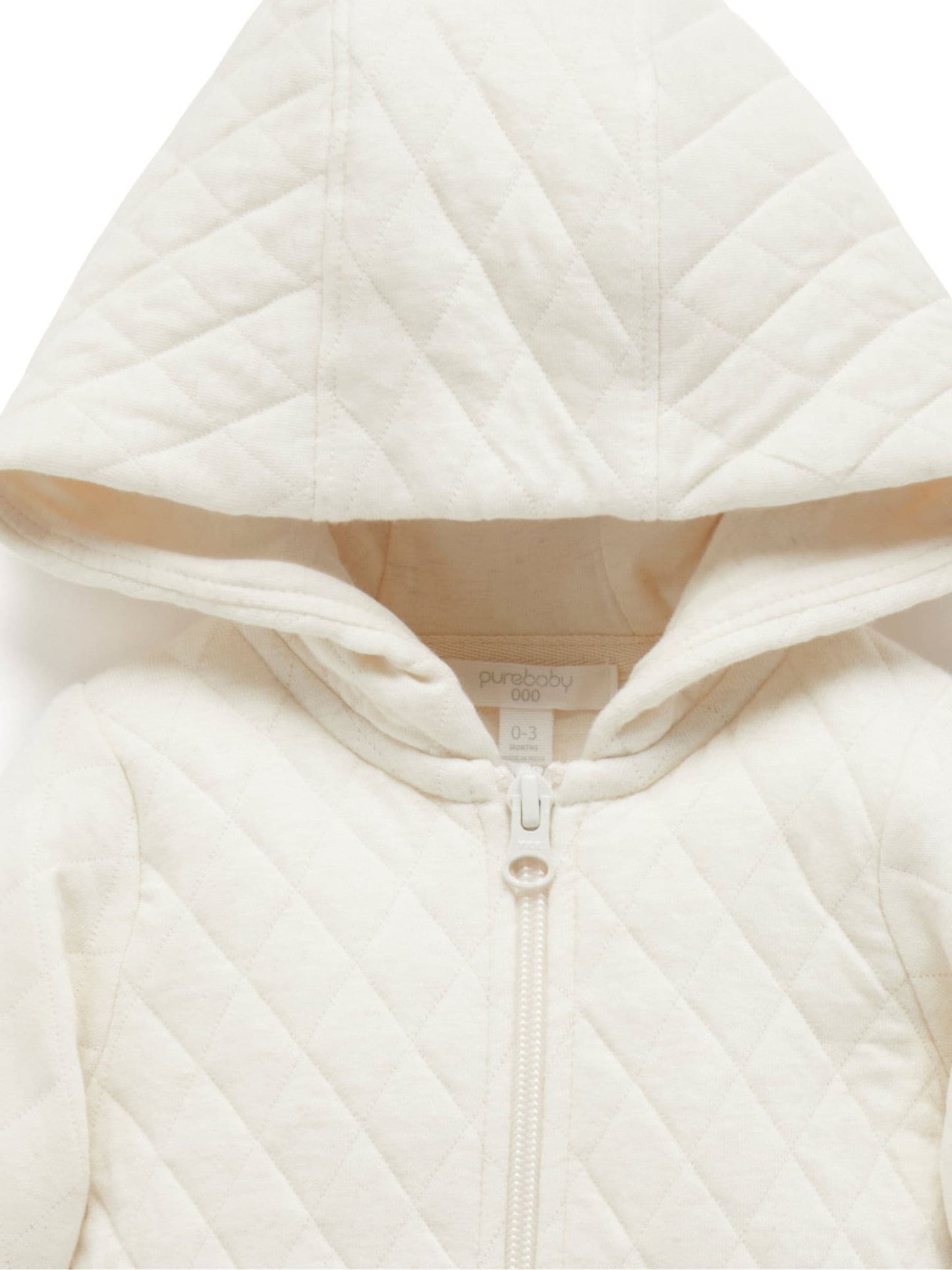 Purebaby Natural Cotton Quilted Zip Pramsuit image 4