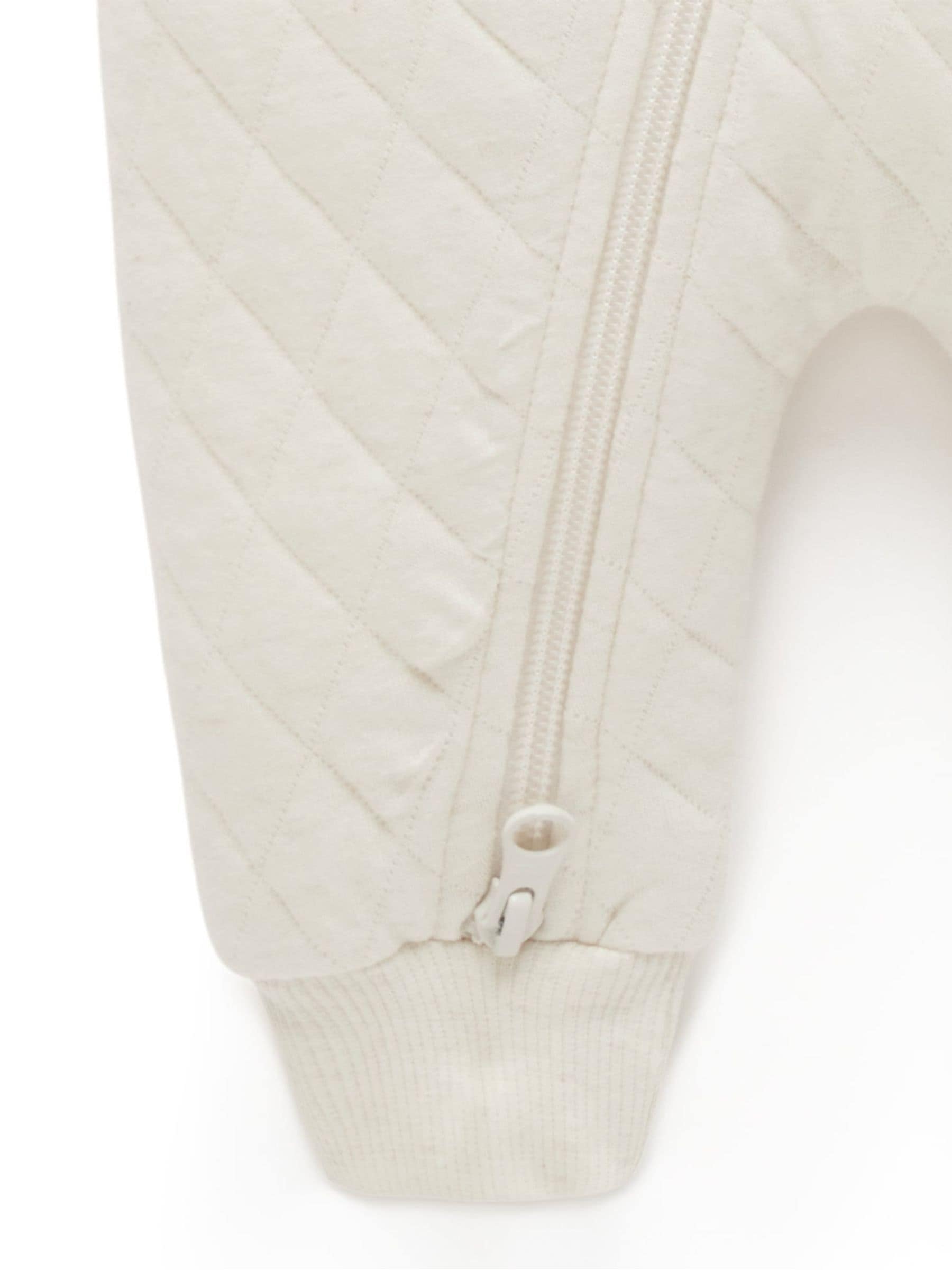 Purebaby Natural Cotton Quilted Zip Pramsuit image 5