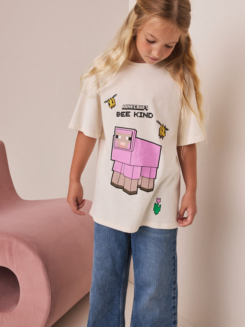 Dsiney Kidz - Ecru Minecraft Oversized Graphic T-Shirt (3-16yrs) image 1