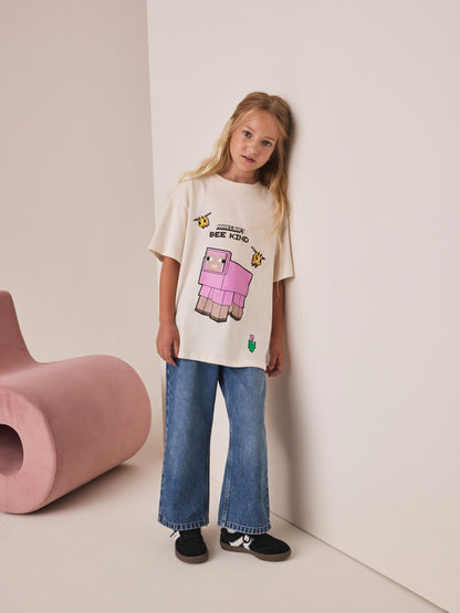 Dsiney Kidz - Ecru Minecraft Oversized Graphic T-Shirt (3-16yrs) image 2