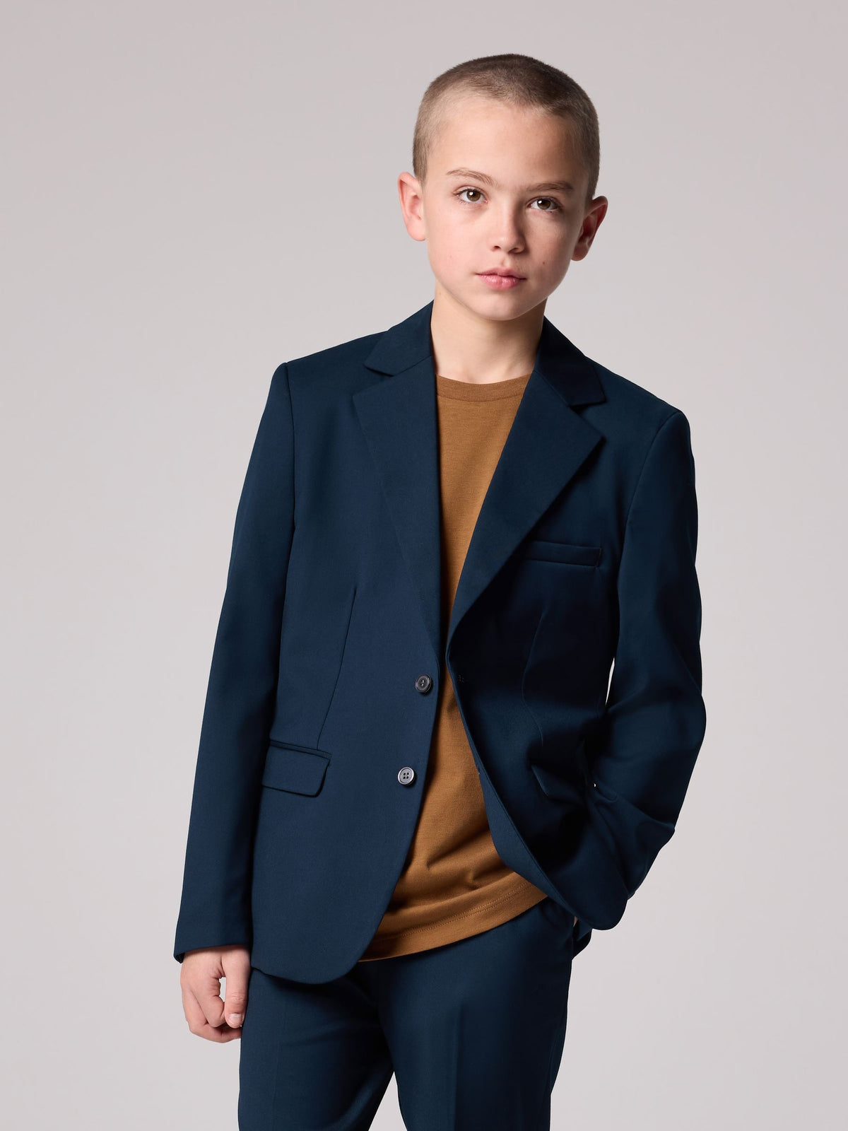smALLSAINTS Navy Boys Slim Fit Moad Suit Jacket - image 1