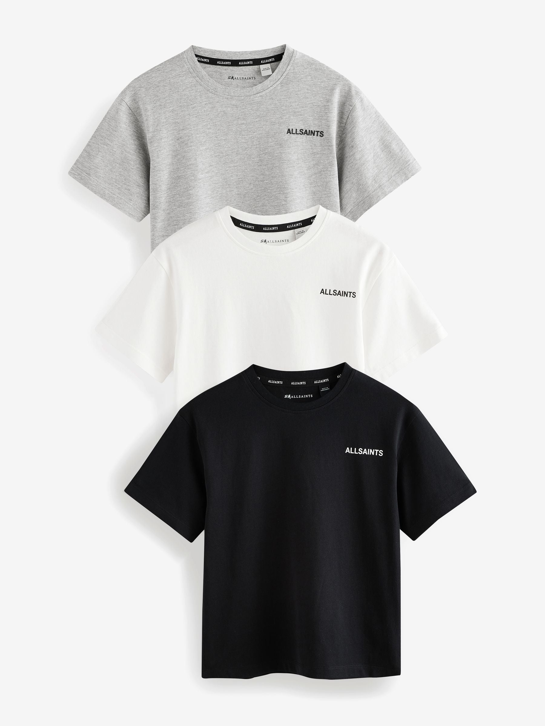 Dsiney Kidz - smALLSAINTS Black/White Logo Crew Neck Relaxed T-Shirts 3 Pack image 1