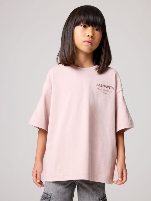 Dsiney Kidz - smALLSAINTS Pink/Metallic Oversized Underground Crew Neck T-Shirt image 1