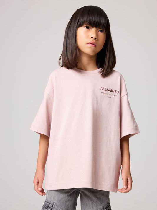 Dsiney Kidz - smALLSAINTS Pink/Metallic Oversized Underground Crew Neck T-Shirt image 1