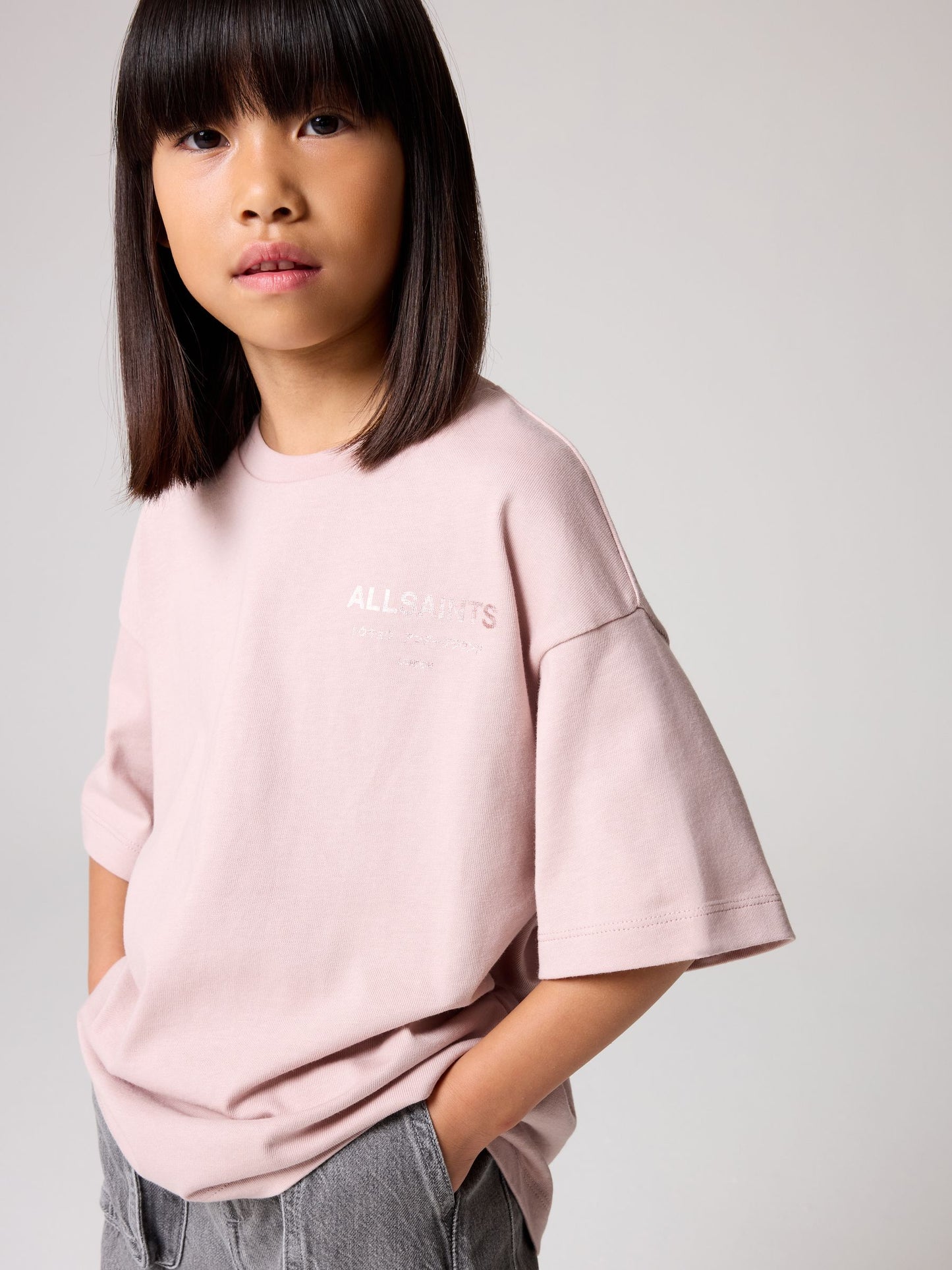 Dsiney Kidz - smALLSAINTS Pink/Metallic Oversized Underground Crew Neck T-Shirt image 3