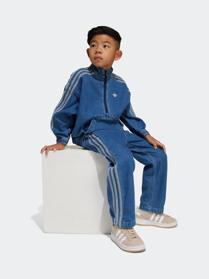 Dsiney Kidz - adidas Originals Blue Denim Zip Crew Kids Sweatshirt & Joggers Set image 3