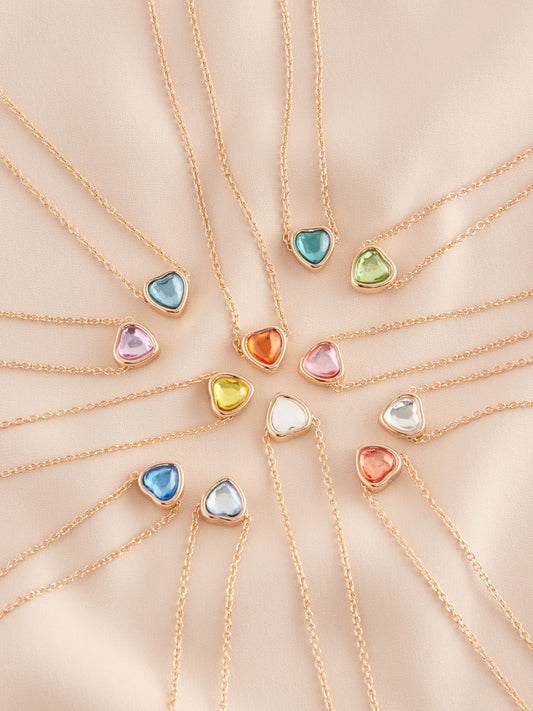 Gold Tone Birthstone Necklace image 1