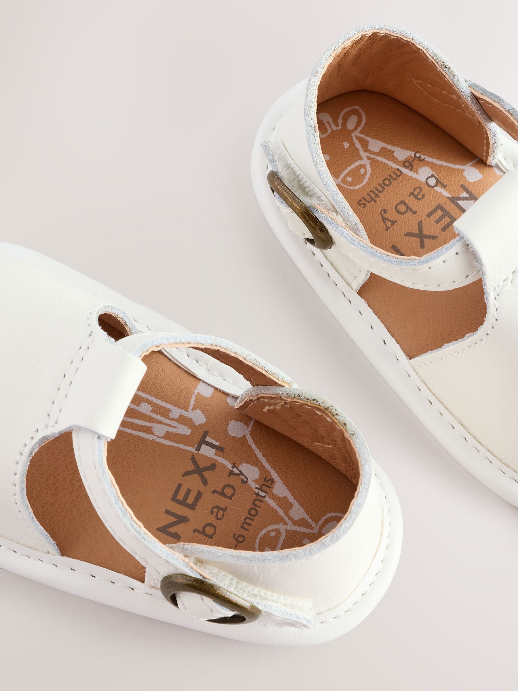 White Leather Baby Sandals (0-2mths) image 4