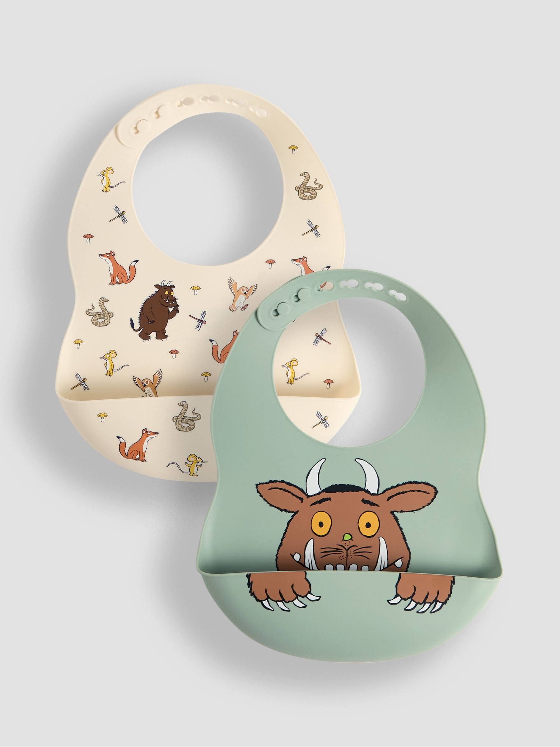 Dsiney Kidz - JoJo Maman Bébé The Gruffalo 2-Pack Silicone Bib Set image 1