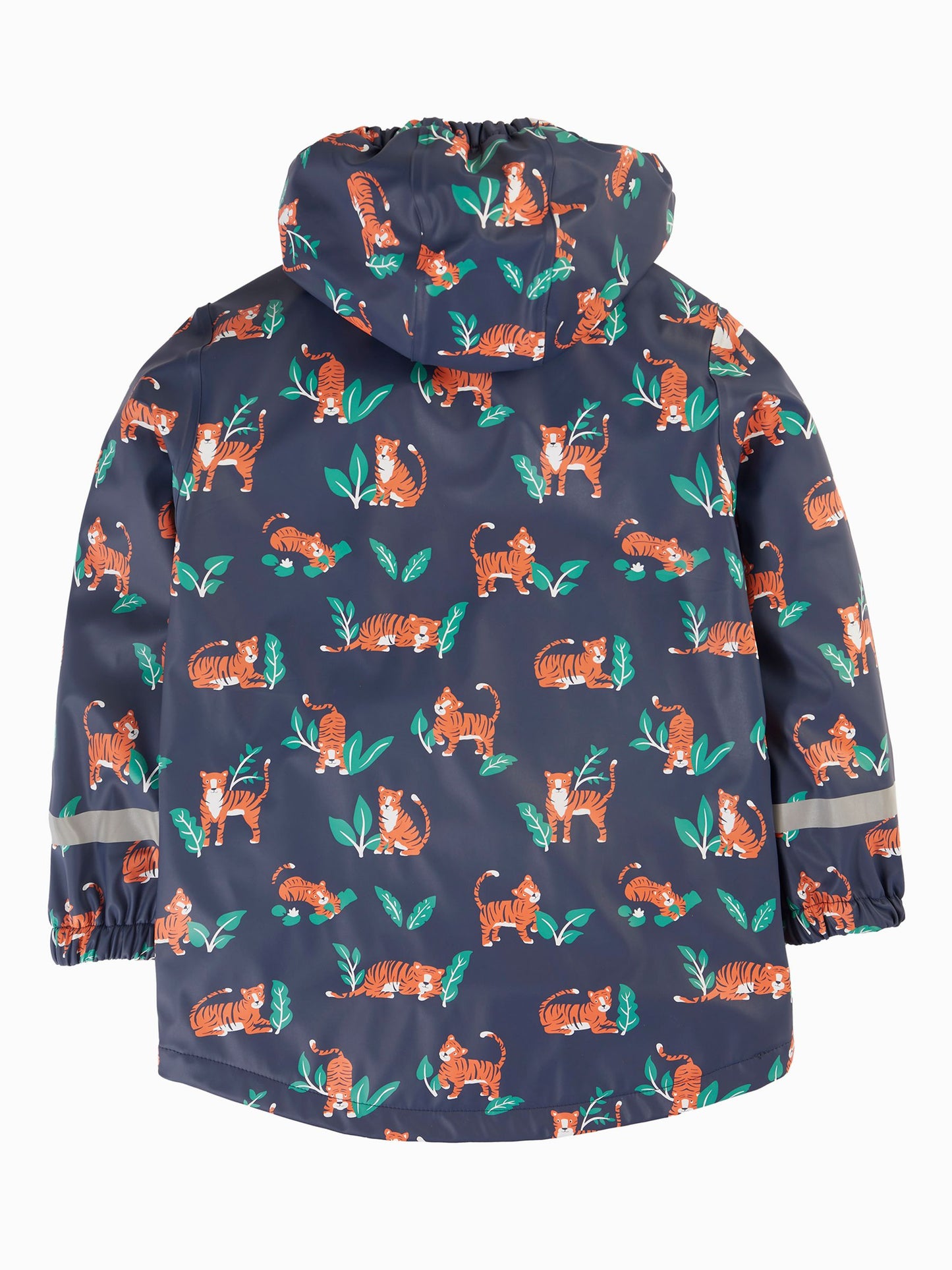 Dsiney Kidz - Frugi Orange Printed Tiger Puddle Buster Waterproof Coat image 4