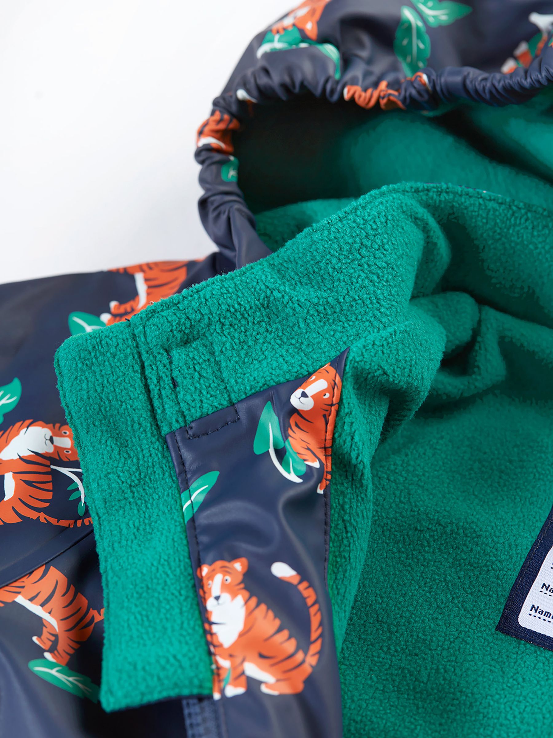 Dsiney Kidz - Frugi Orange Printed Tiger Puddle Buster Waterproof Coat image 8