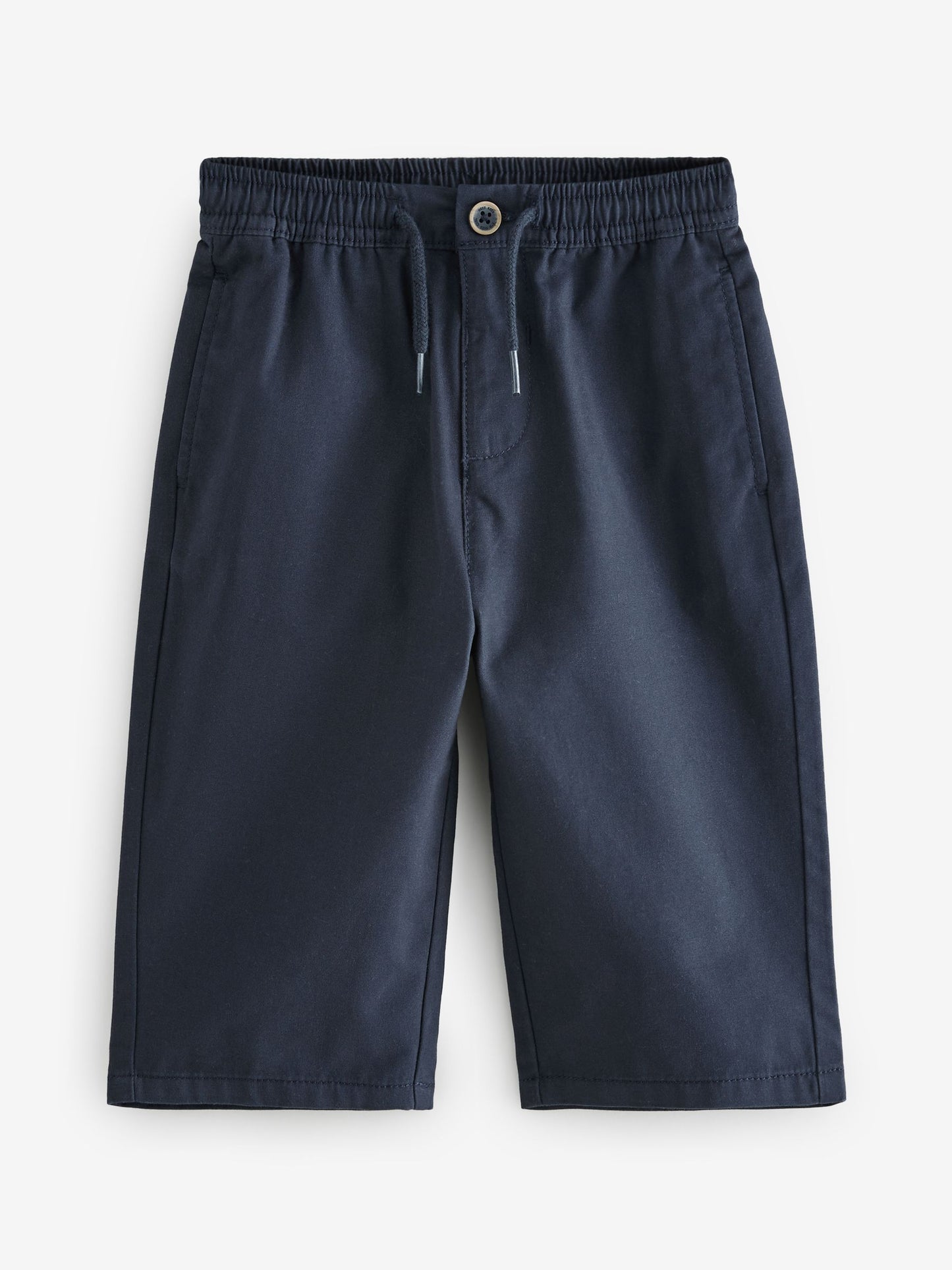 Navy Wide Leg 100% Cotton Chino Trousers with Elasticated Waist (3mths-7yrs) image 5