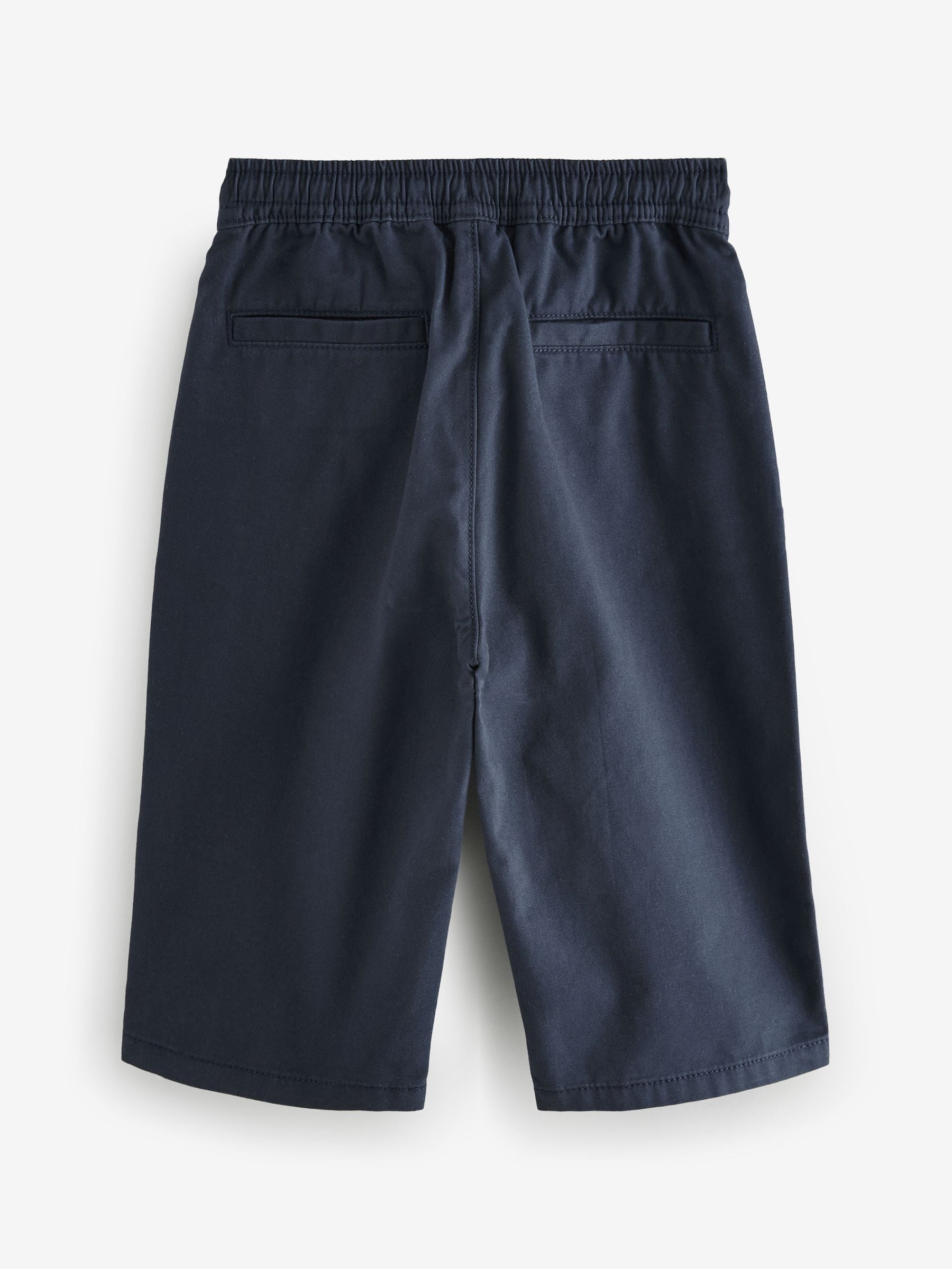 Navy Wide Leg 100% Cotton Chino Trousers with Elasticated Waist (3mths-7yrs) image 6