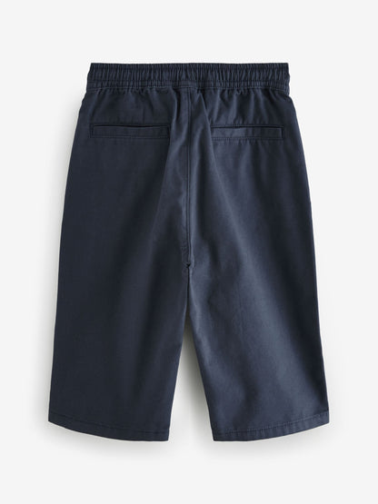 Navy Wide Leg 100% Cotton Chino Trousers with Elasticated Waist (3mths-7yrs) image 6