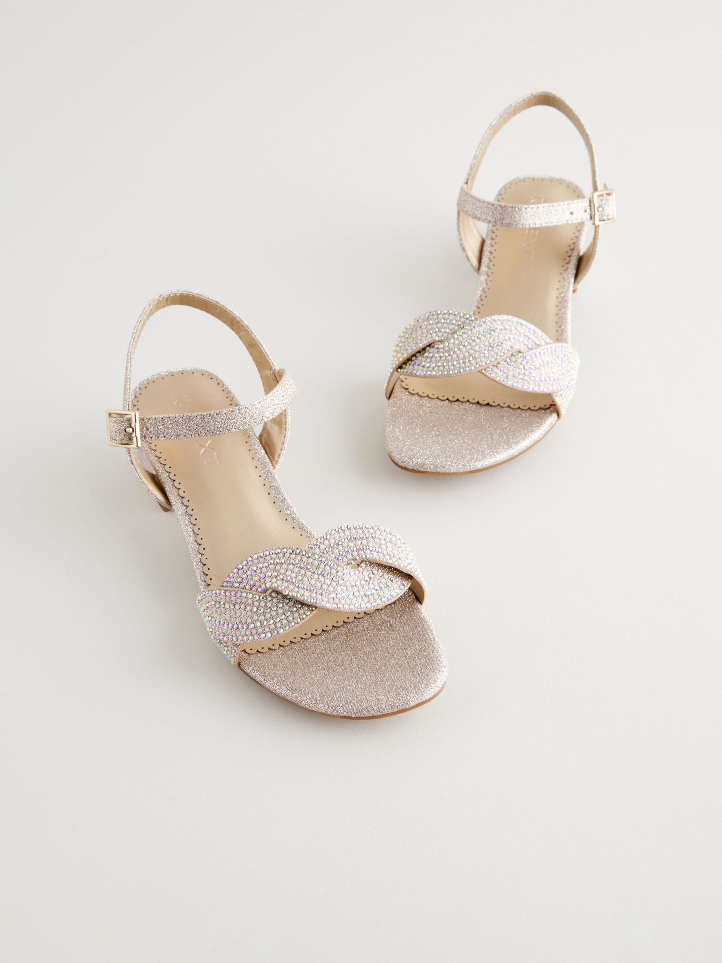Ivory Glitter Heeled Sandals image 1