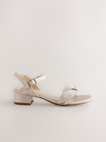 Ivory Glitter Heeled Sandals image 2