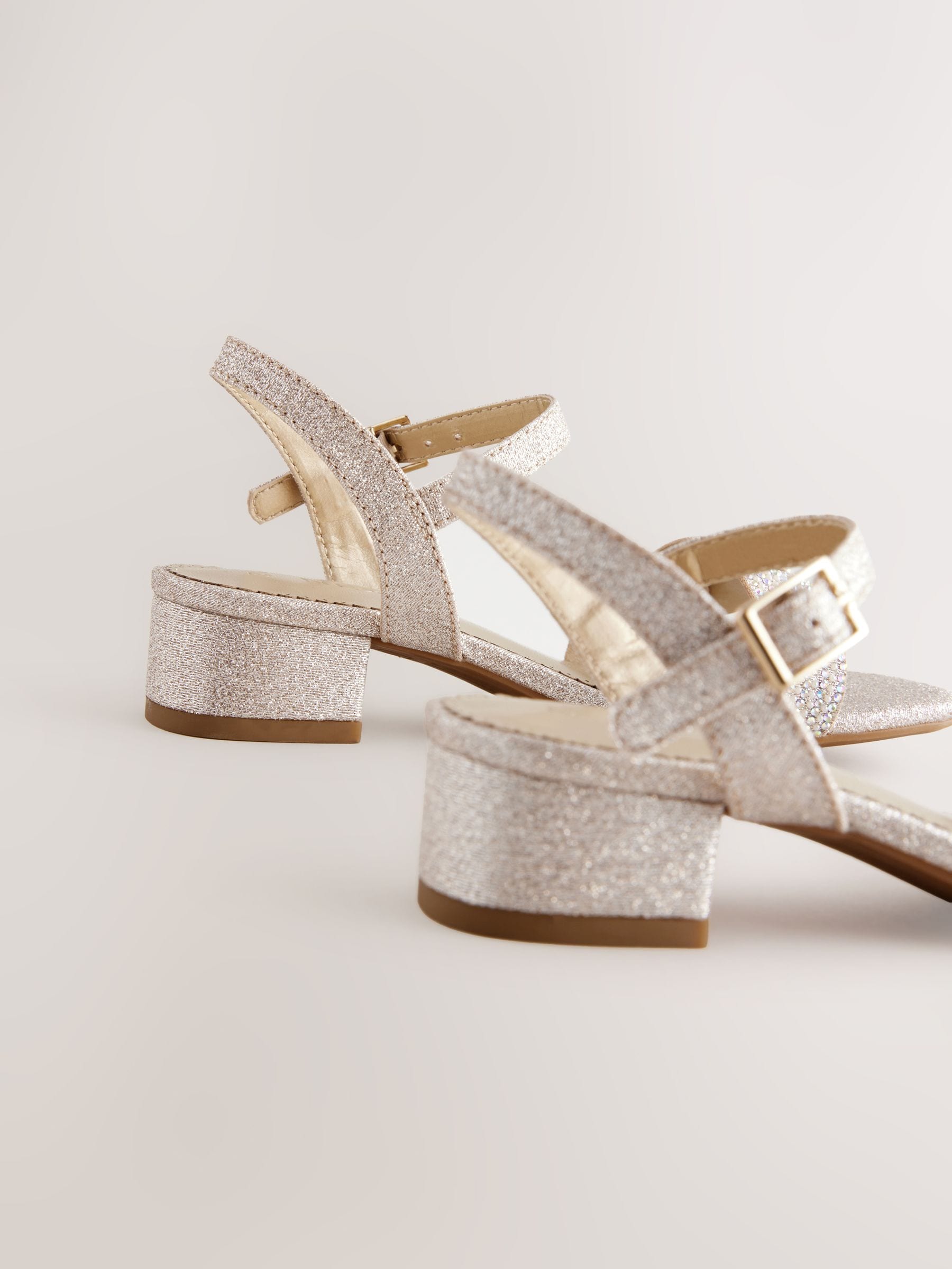 Ivory Glitter Heeled Sandals image 3