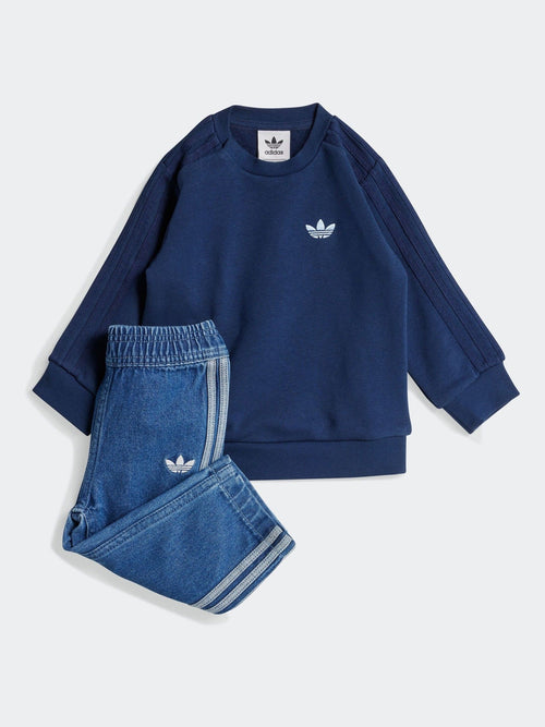 Dsiney Kidz - adidas originals Blue Sweatshirt and Denim Legging Set Infant Kids image 1