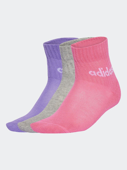 adidas Pink/Lilac Linear Ankle 5 Packs Socks image 1