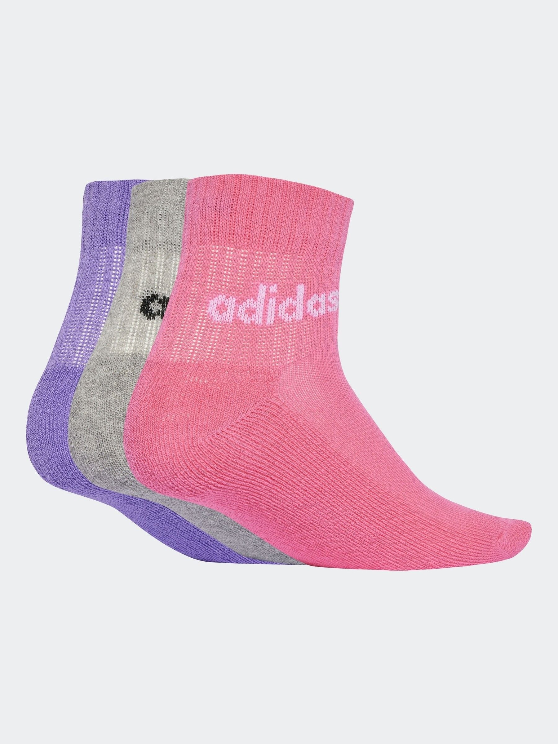 adidas Pink/Lilac Linear Ankle 5 Packs Socks image 2