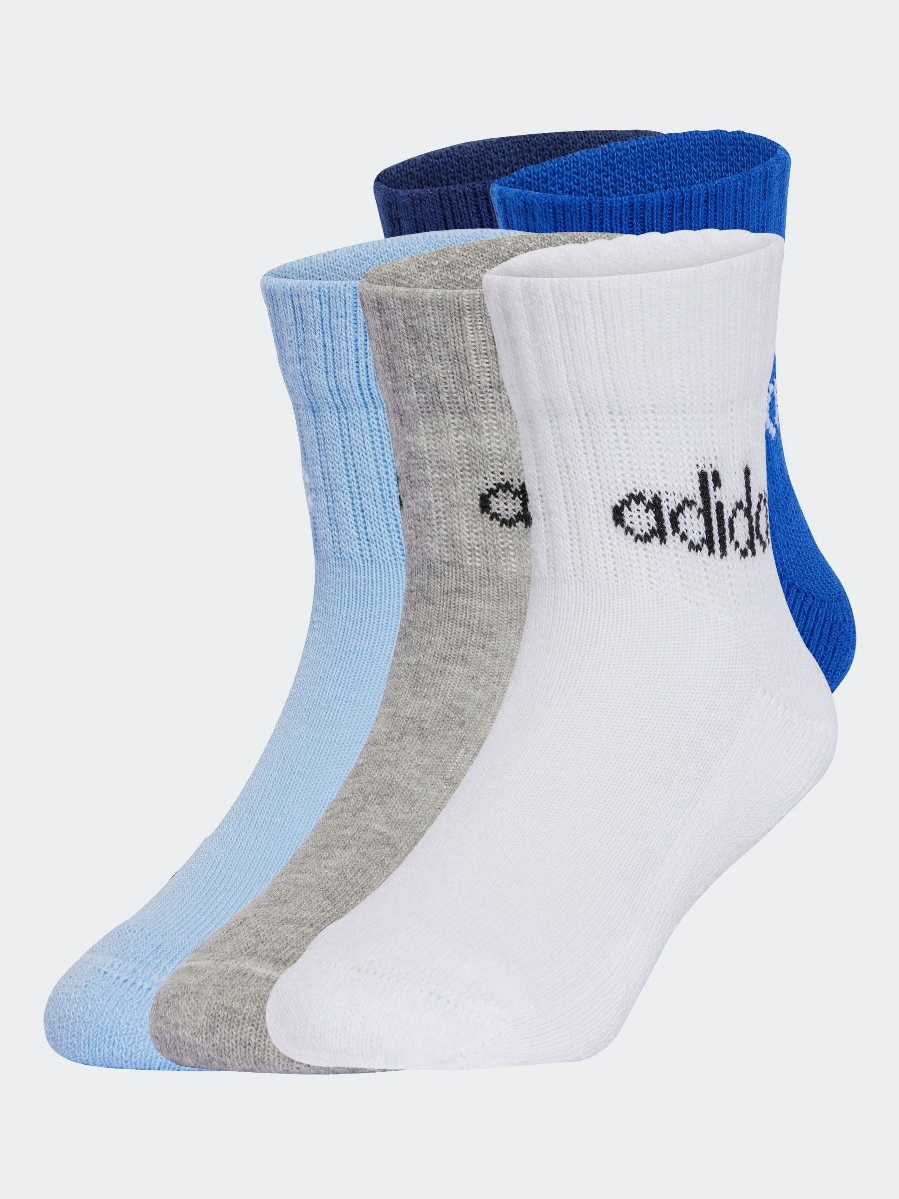 adidas Blue/Navy Linear Ankle 5 Packs Socks image 1