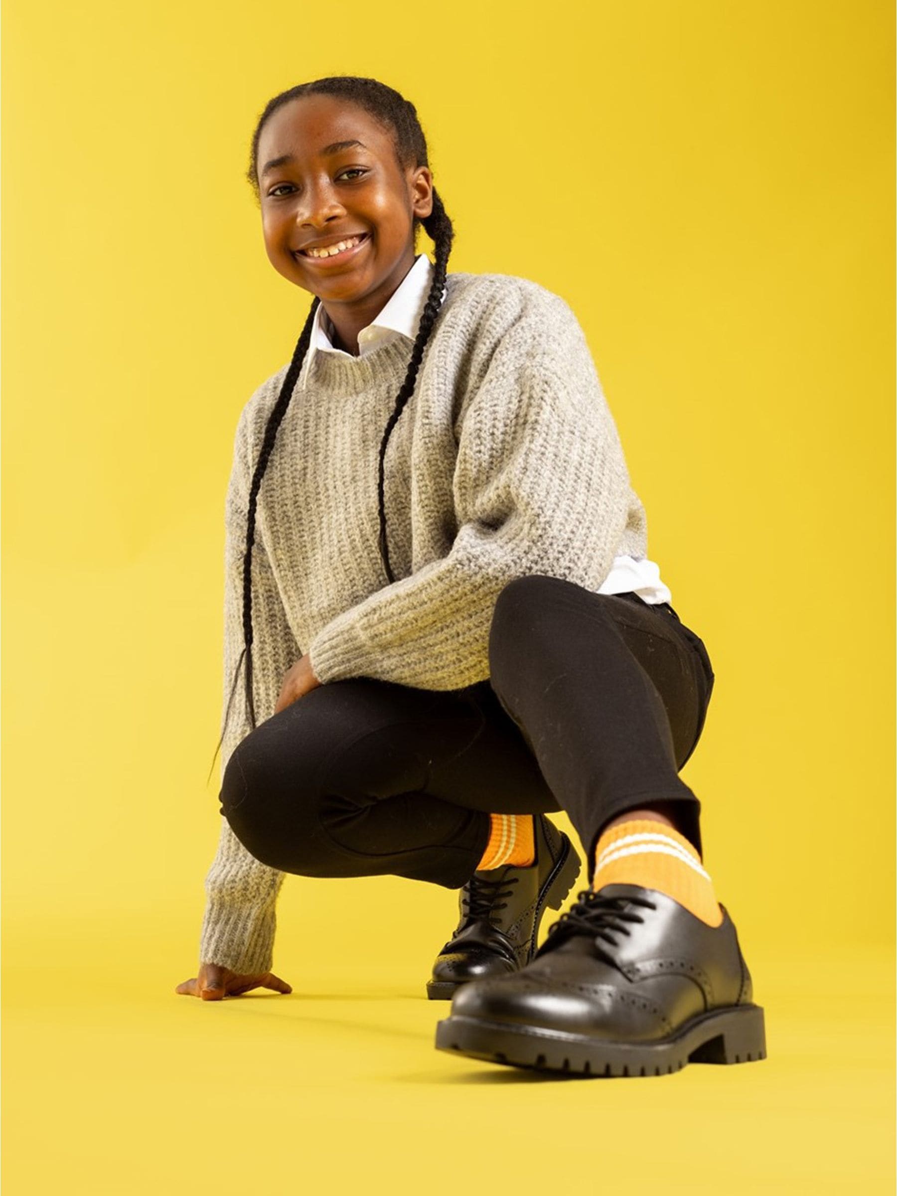 Hush Puppies Black Athena Senior School Shoes image 3