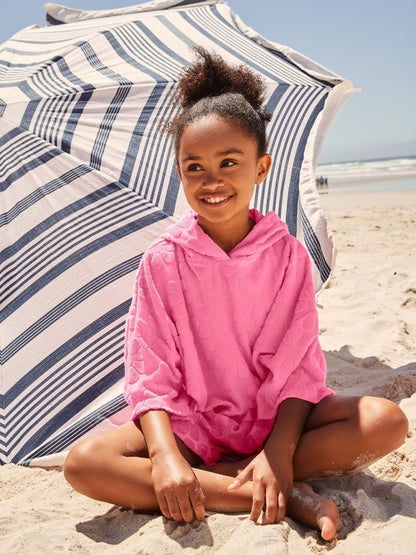 Pink Flower Towelling Beach Co-Ord Hoodie And Shorts Set (3-16yrs)