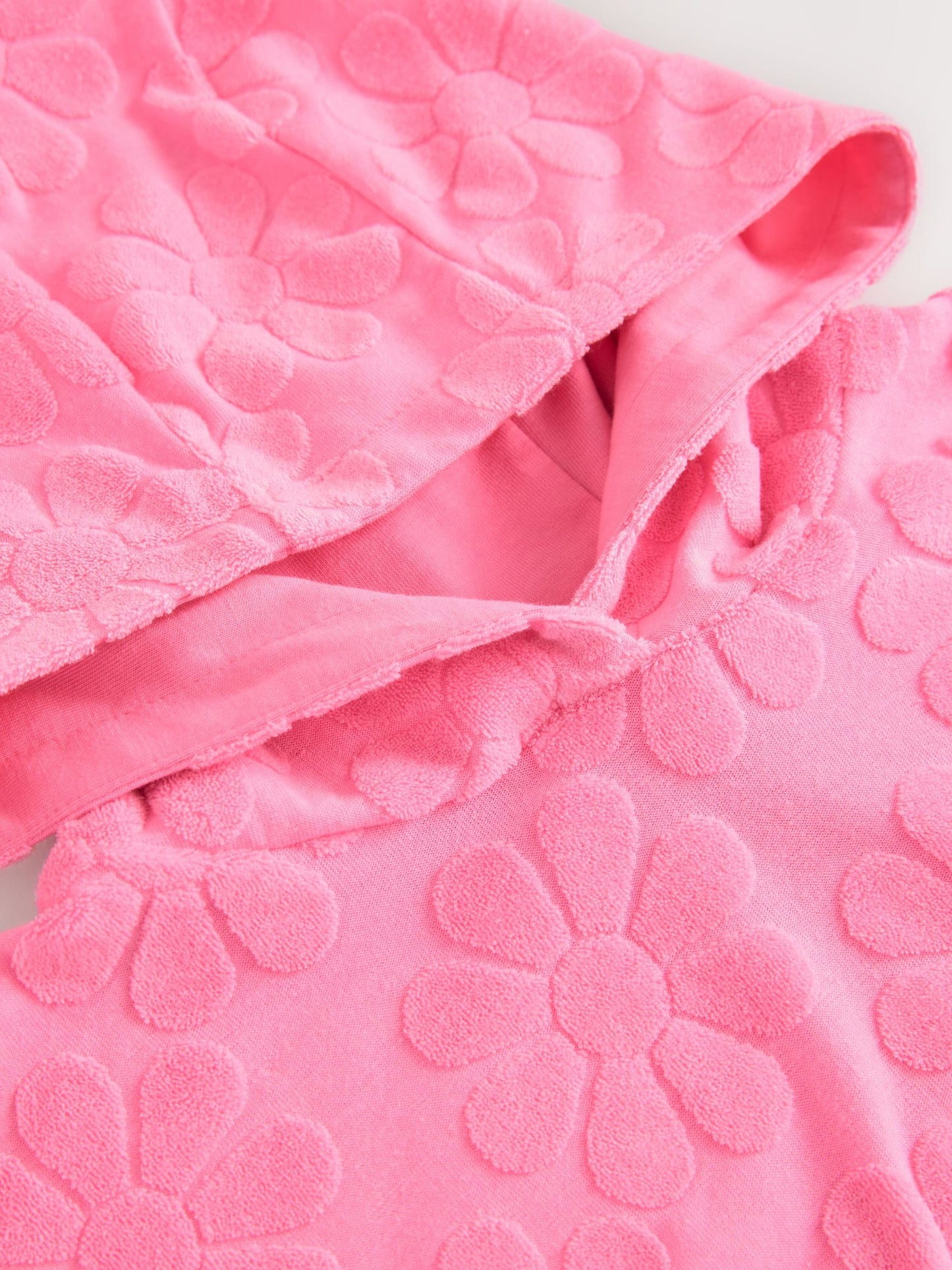 Pink Flower Towelling Beach Co-Ord Hoodie And Shorts Set (3-16yrs)