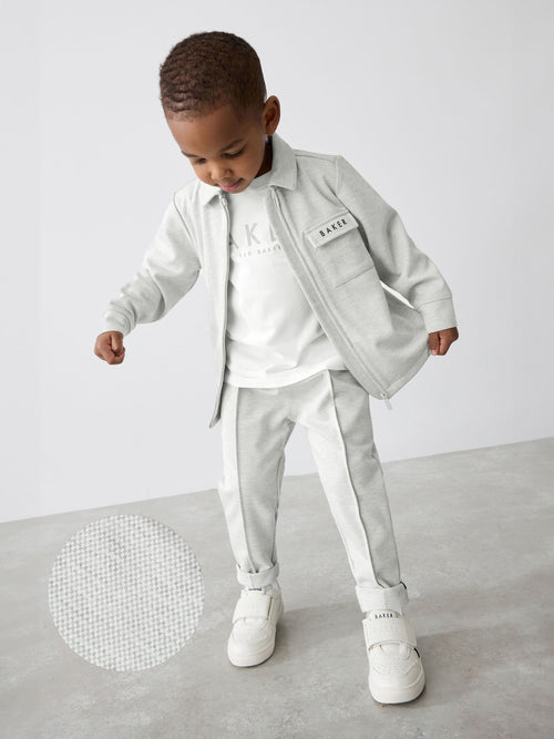 Baker by Ted Baker Grey Textured Jacket T-Shirt and Trousers Set image 1