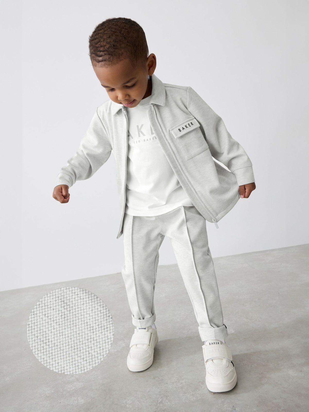 Baker by Ted Baker Grey Textured Jacket T-Shirt and Trousers Set image 1
