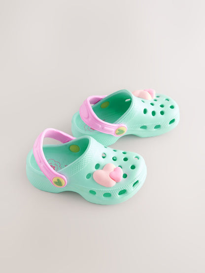 Turquoise Blue Heart Character Clogs image 1