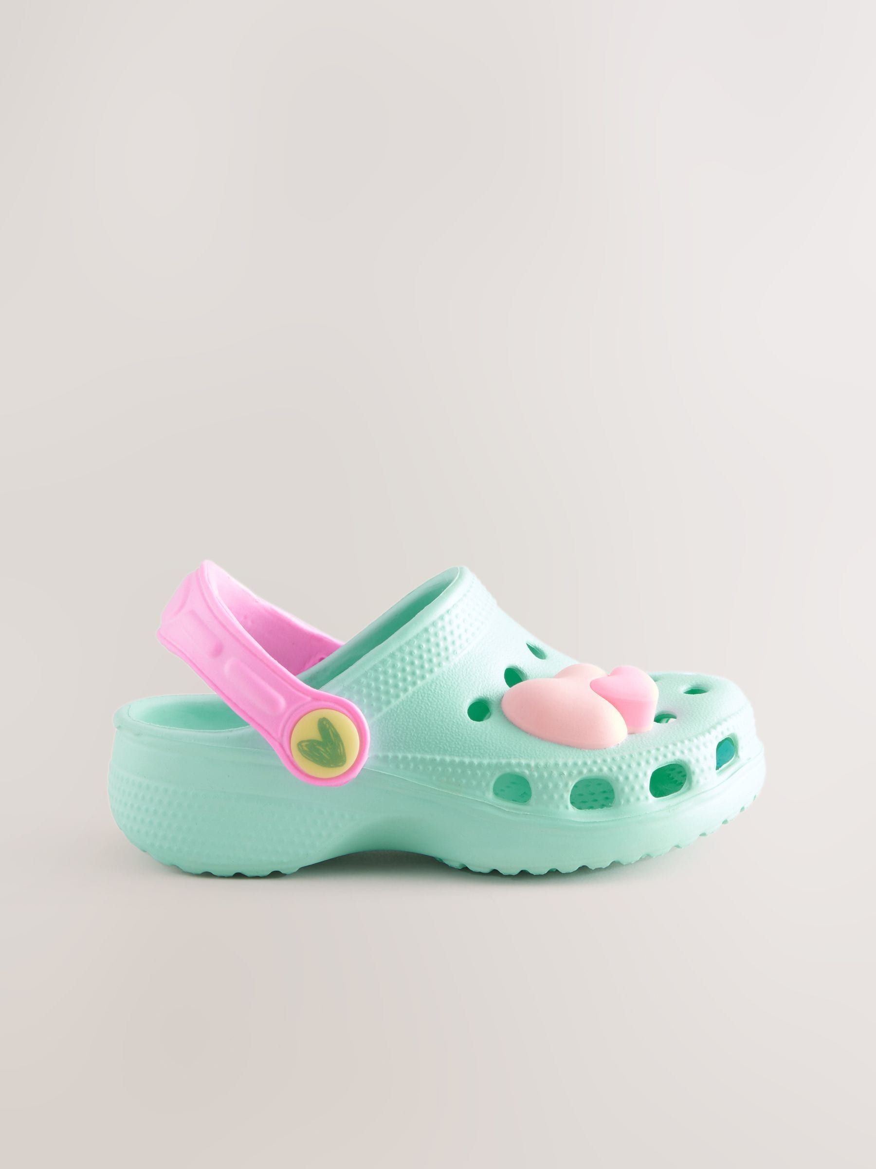 Turquoise Blue Heart Character Clogs image 2