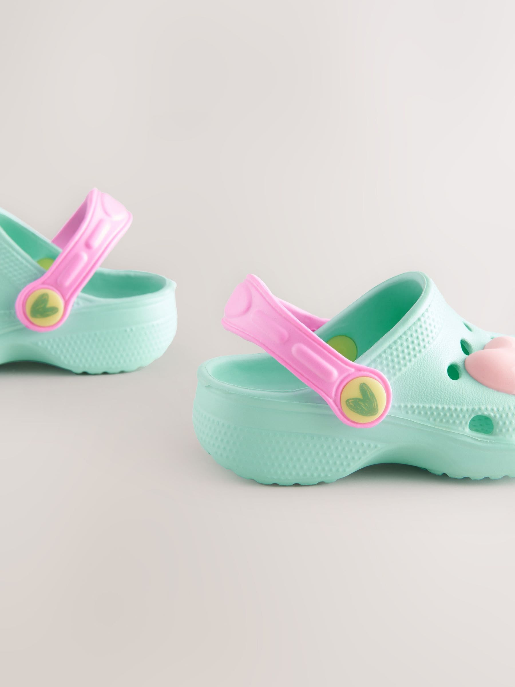 Turquoise Blue Heart Character Clogs image 4
